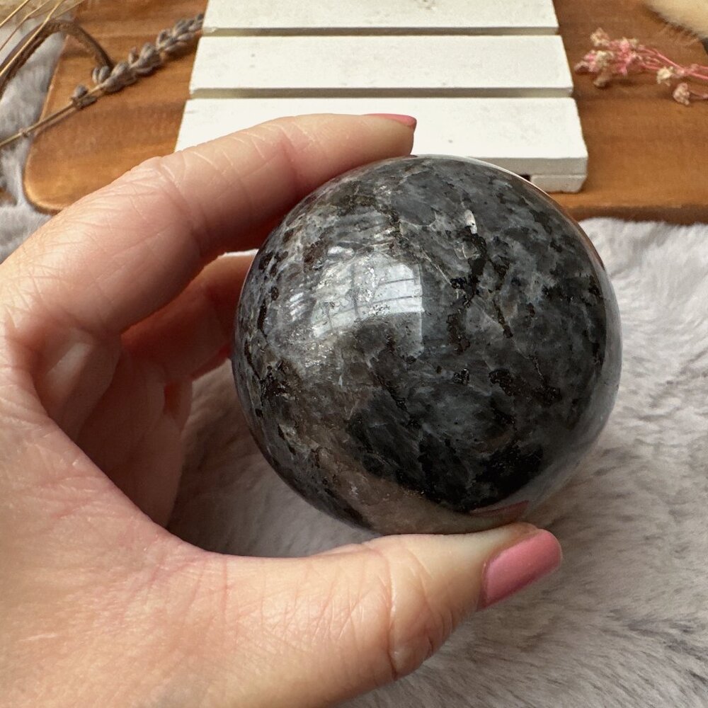 Beautiful Larvikite Sphere - Picture 9 of 10